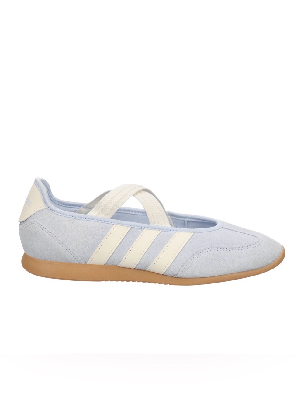 adidas Light Blue and Cream Women's Ballet-Style Sneakers - Picture 2 of 4